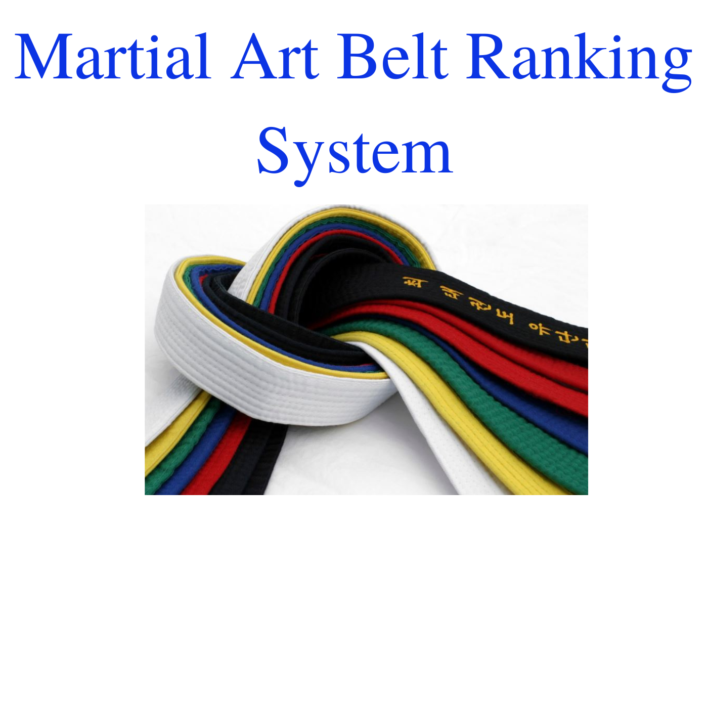 Martial Art Belt Ranking System
